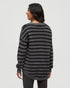 Tentree Women's Broughton Sweater - Dark Grey Heather Meteorite Black Linear Stripe