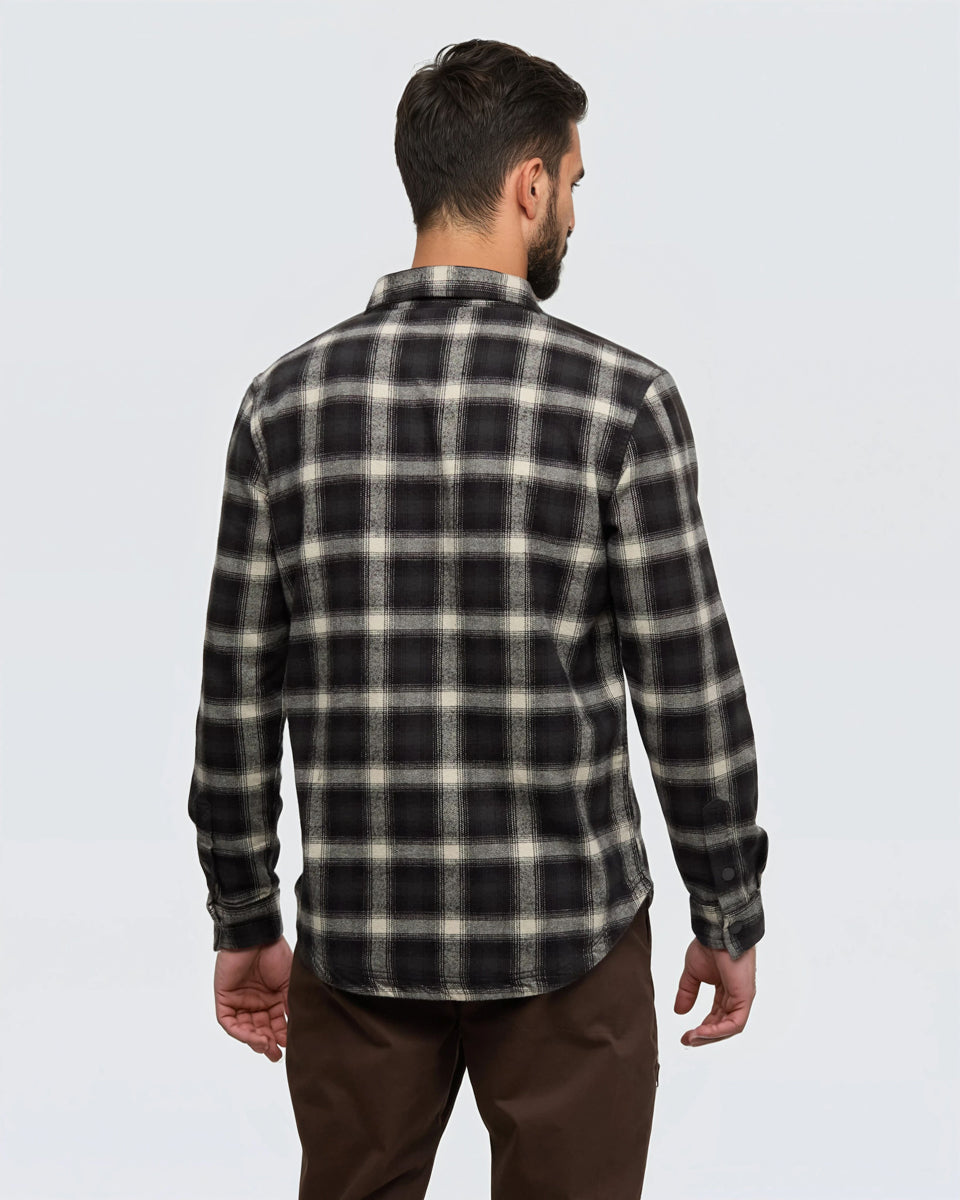 Tentree Men's Kapok Flannel Colville - Warm Oak Dusk Plaid
