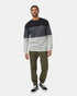 Tentree Men's Blocked Reynard Crew - Meteorite Black Graphite Hi Rise Grey Heather
