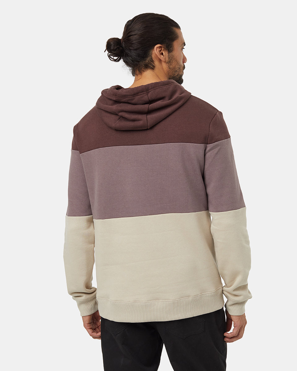Tentree Men's TreeFleece Blocked Reynard Hoodie - Deep Mahogany Elkwood Pale Oak