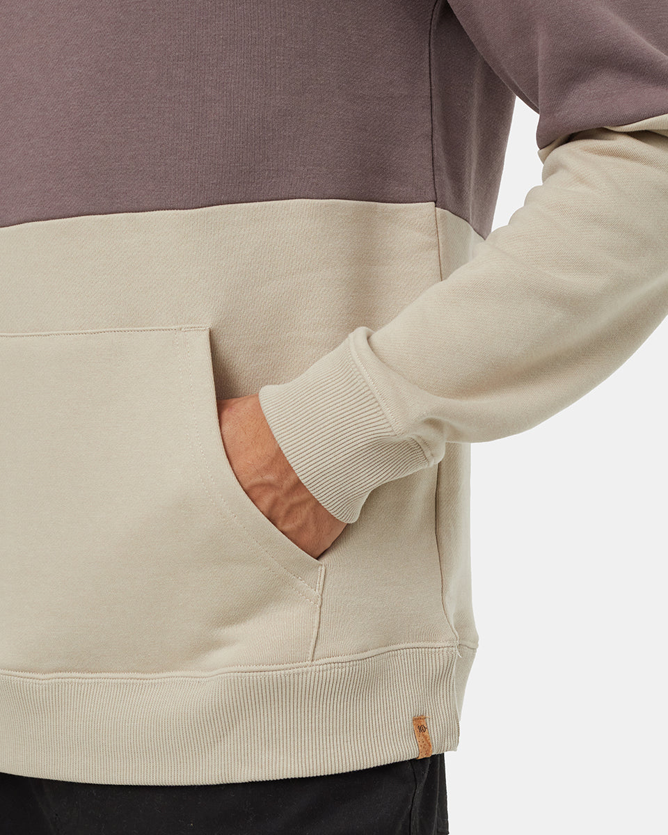 Tentree Men's TreeFleece Blocked Reynard Hoodie - Deep Mahogany Elkwood Pale Oak