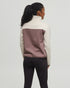 Tentree Women's SeaFleece Contrast Full Zip - Elkwood Pale Oak Meteorite Black