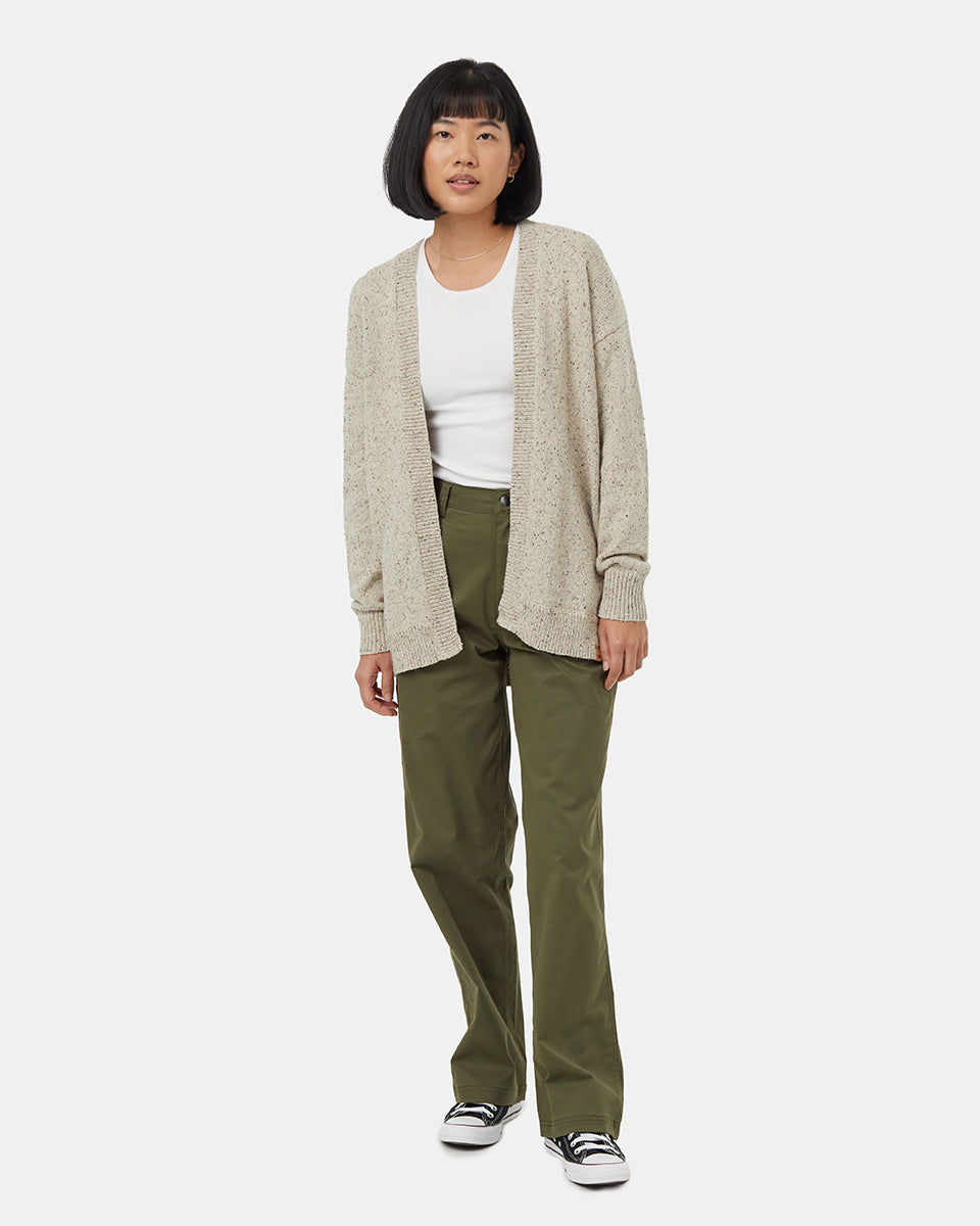 Tentree Women's Prairies Fleck Cardigan - Pale Oak Heather Nep