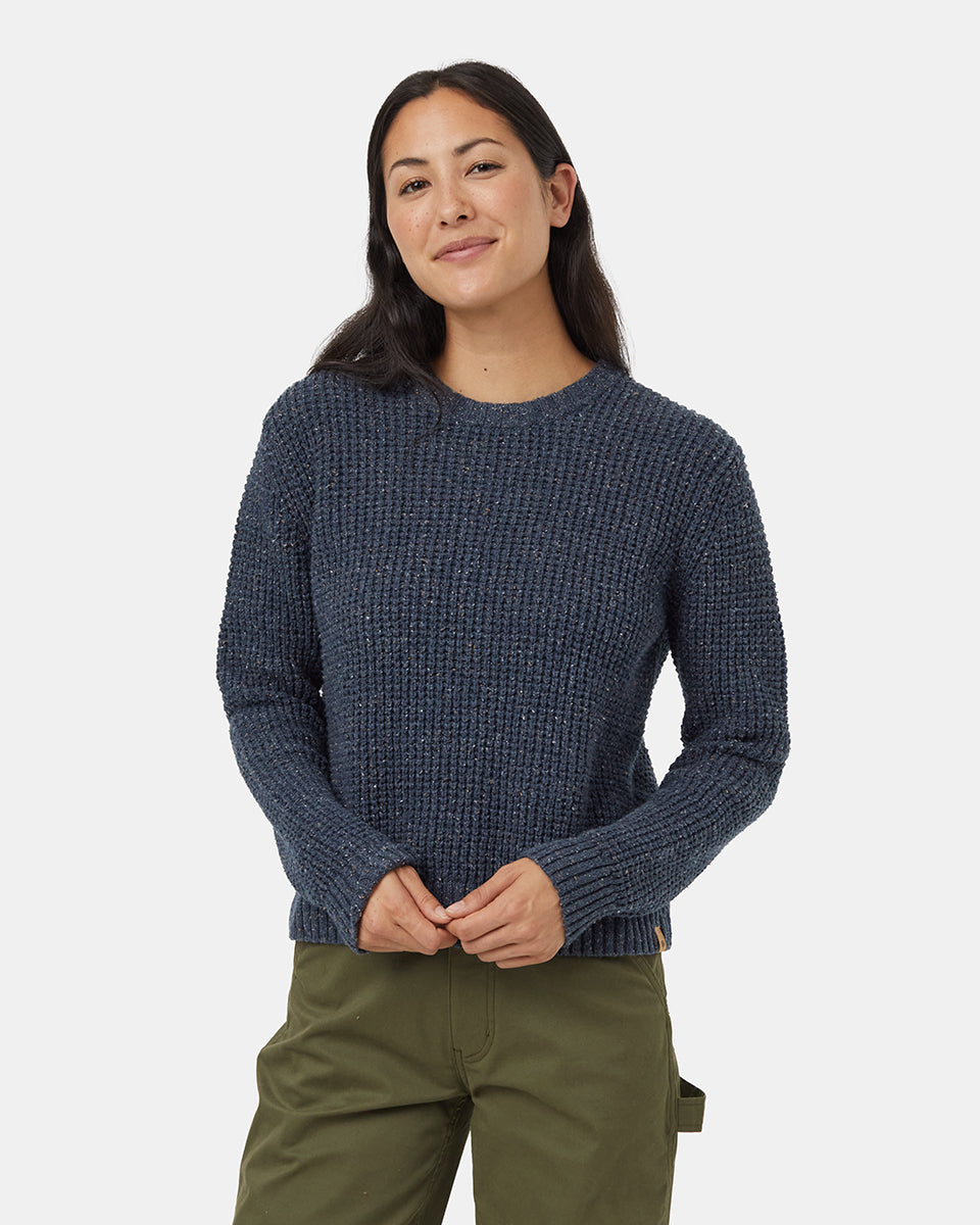 Tentree Women's Morrell Sweater - Dark Blue Mirage Heather Nep