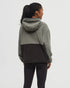 Tentree Women's Recycled MicroFleece Contrast 1/4 Zip - Mineral Meteorite Black Forest River Green