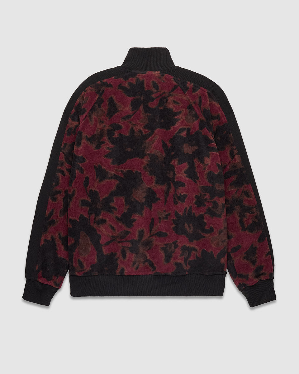 Tentree Women's Pikes Half Zip - Abstract Flora Meteorite Black