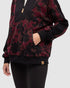 Tentree Women's Pikes Half Zip - Abstract Flora Meteorite Black