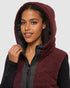 Tentree Women's Collins Vest - Deep Burgundy Meteorite Black