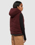 Tentree Women's Collins Vest - Deep Burgundy Meteorite Black