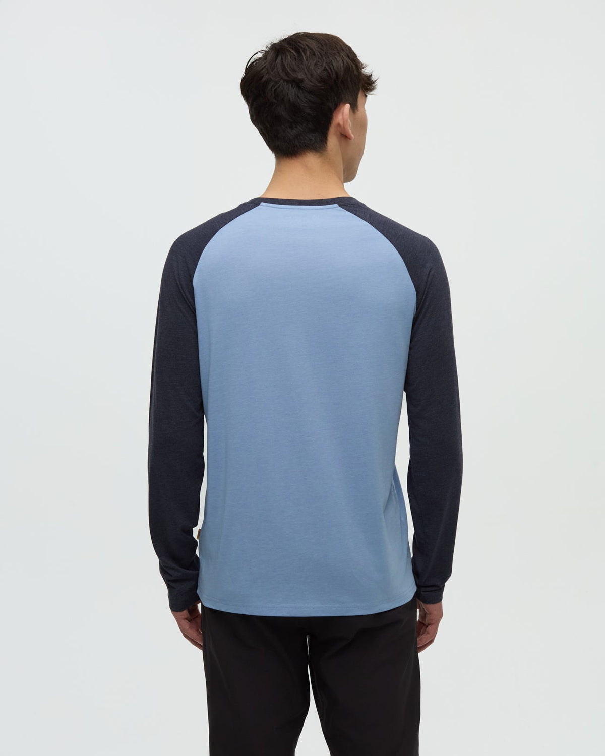 Tentree Men's TreeBlend Baker Henley Longsleeve - Lakeside Blue Heather Midnight Blue Heather