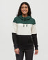 Tentree Women's Blocked Banshee Hoodie - Forest Pine Undyed Meteorite Black