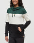 Tentree Women's Blocked Banshee Hoodie - Forest Pine Undyed Meteorite Black