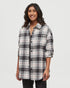 Tentree Women's Fernwood Flannel Shirt - Meteorite Black Lodge Plaid