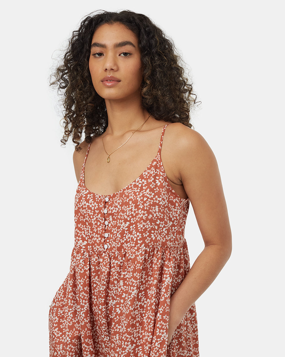 Tentree Women's Tiered Cami Dress - Baked Clay Floral