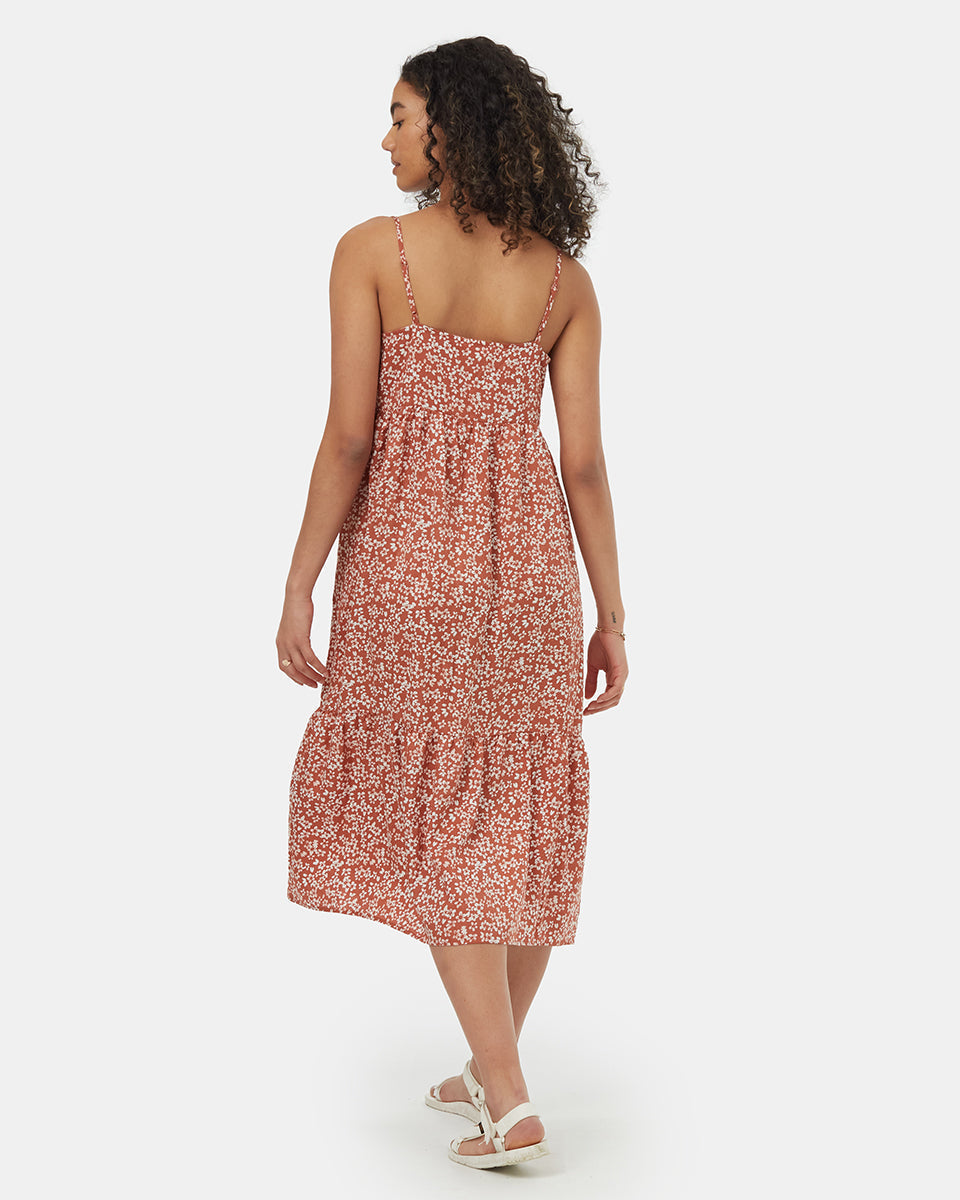 Tentree Women's Tiered Cami Dress - Baked Clay Floral