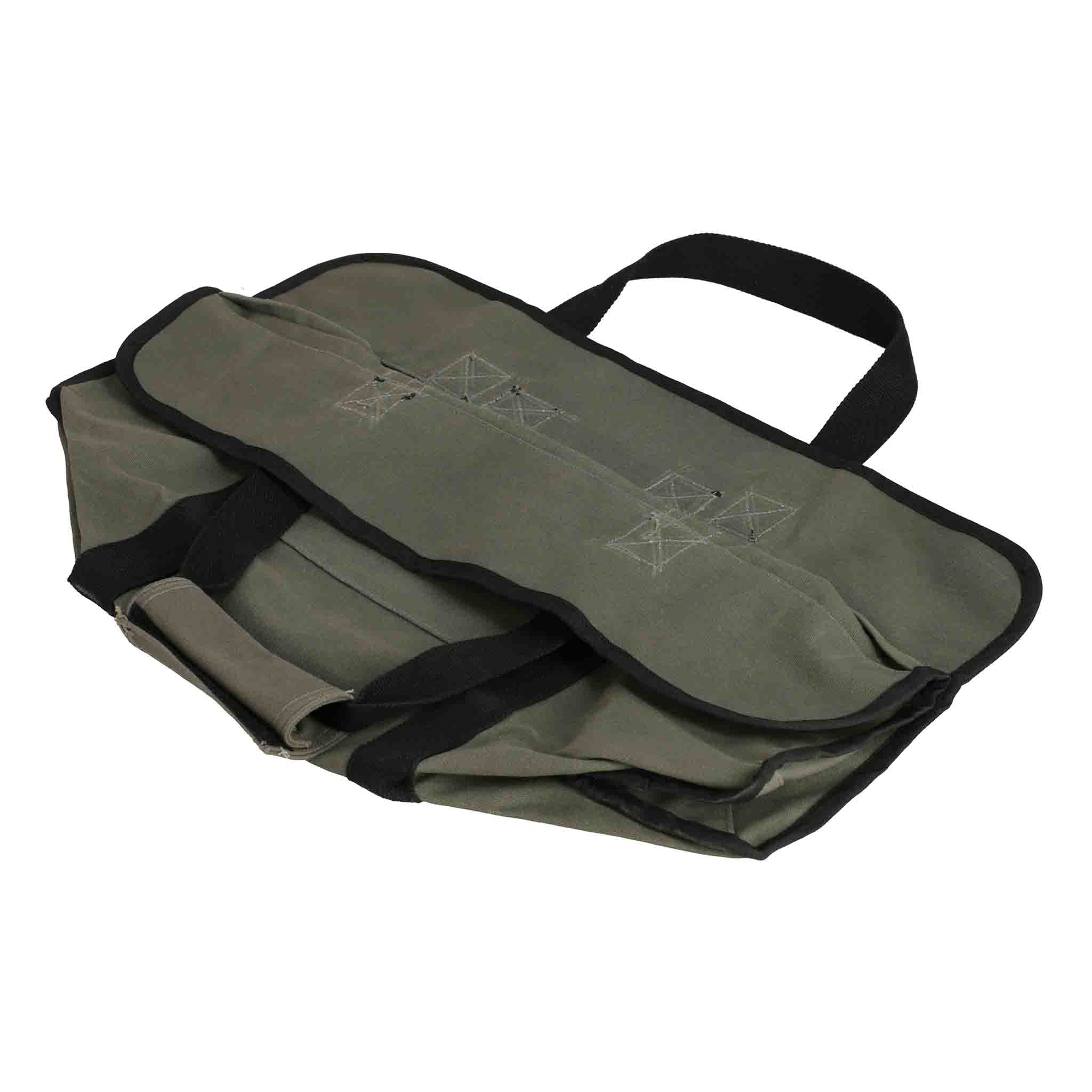 White Duck Tote Shape Canvas Firewood Log Carriers
