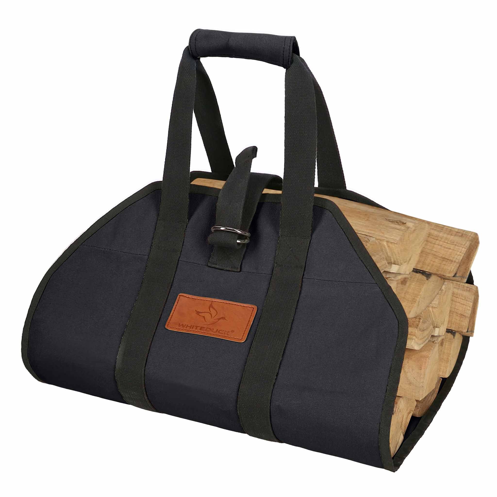 White Duck Diamond Shape Canvas Firewood Log Carriers