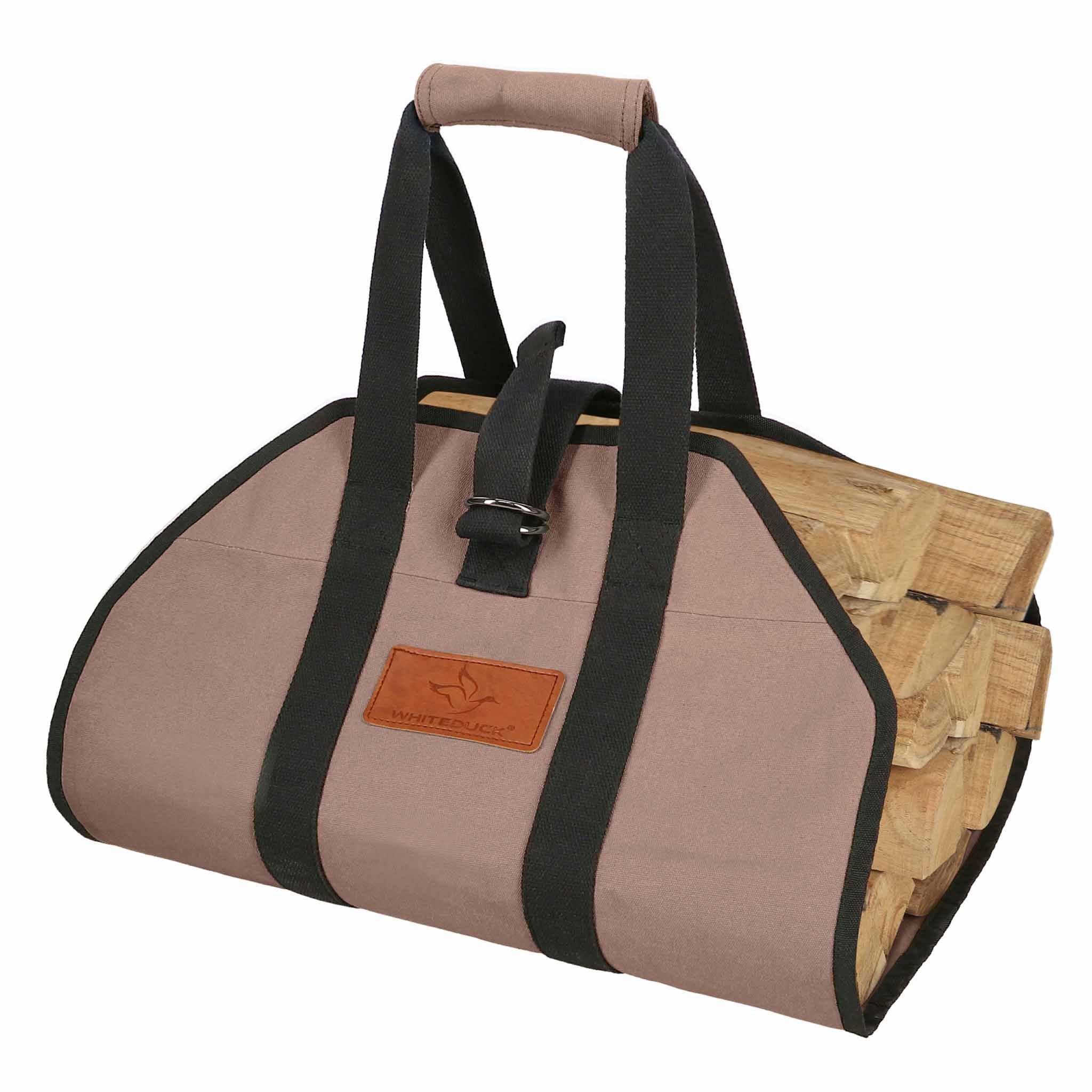White Duck Diamond Shape Canvas Firewood Log Carriers