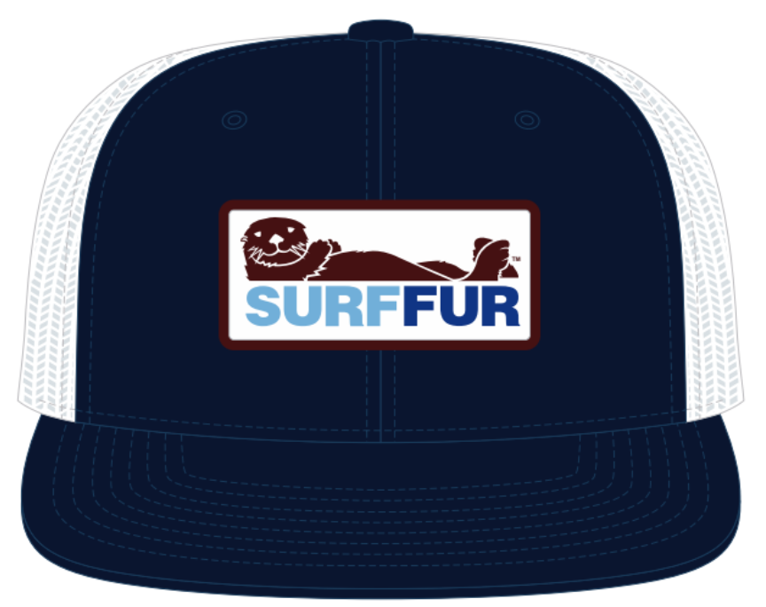 Surf-fur Flat Bill Snapback Hat – Navy/White