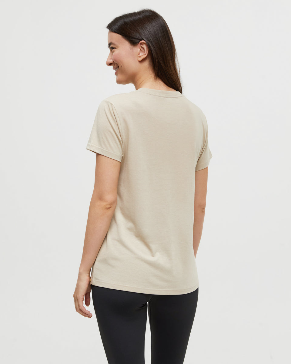 Tentree Women's Mountain Fields T-Shirt - Pale Oak Meteorite Black