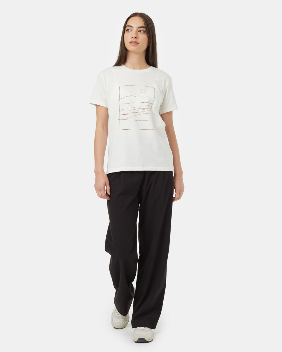 Tentree Women's Regenerative Line Graphic T-Shirt - Undyed Toffee