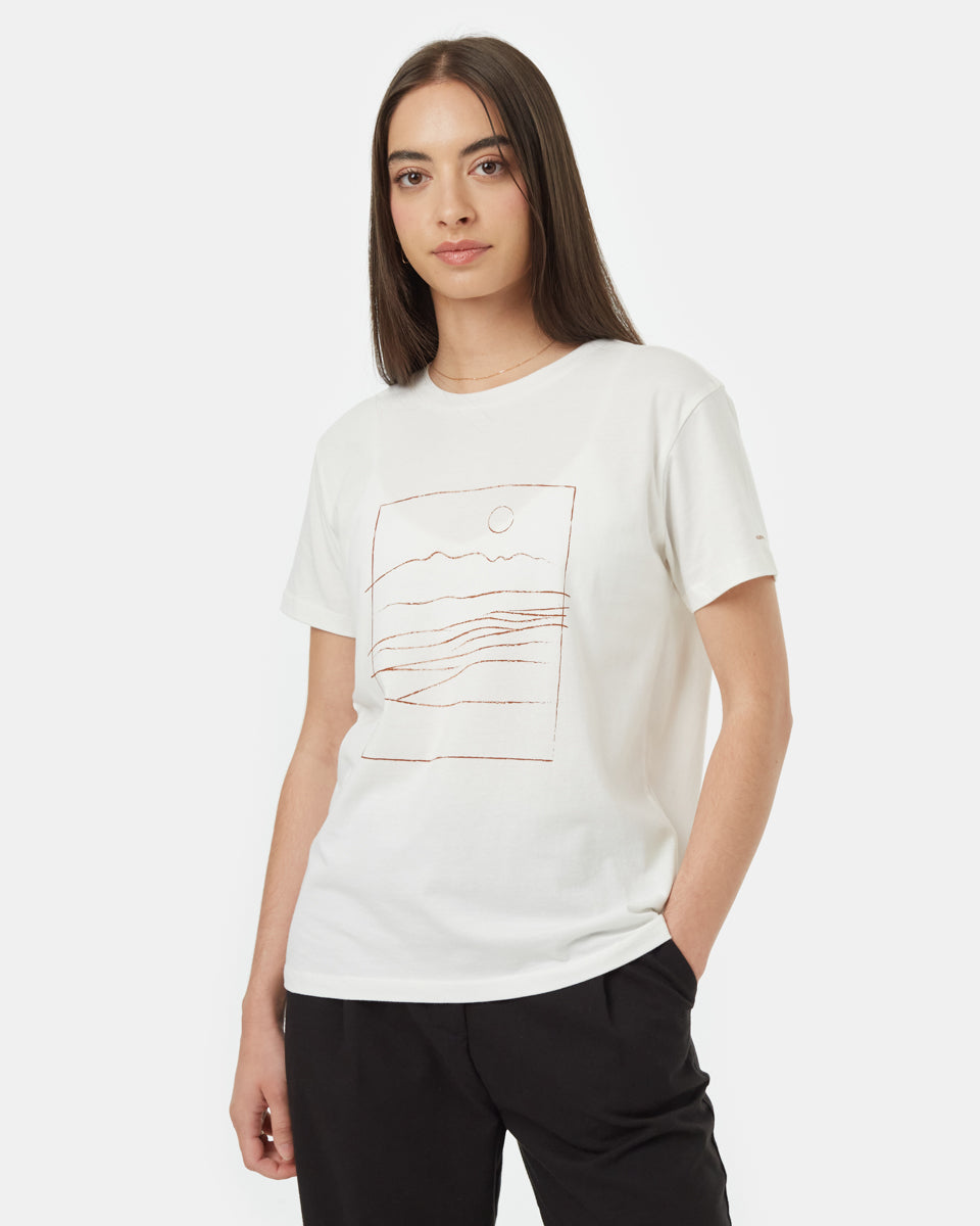 Tentree Women's Regenerative Line Graphic T-Shirt - Undyed Toffee