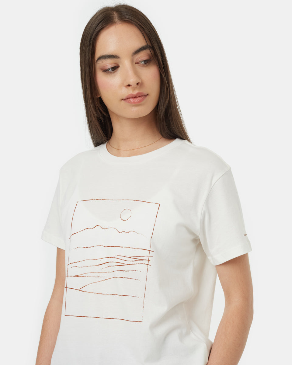Tentree Women's Regenerative Line Graphic T-Shirt - Undyed Toffee