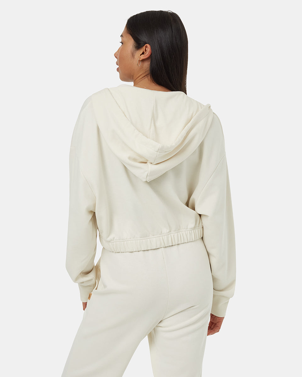 Tentree Women's TreeTerry Oversized Cropped Zip Hoodie - Undyed