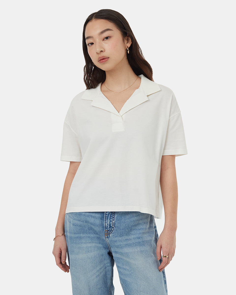 Tentree Women's Oversized Polo Shirt - Undyed