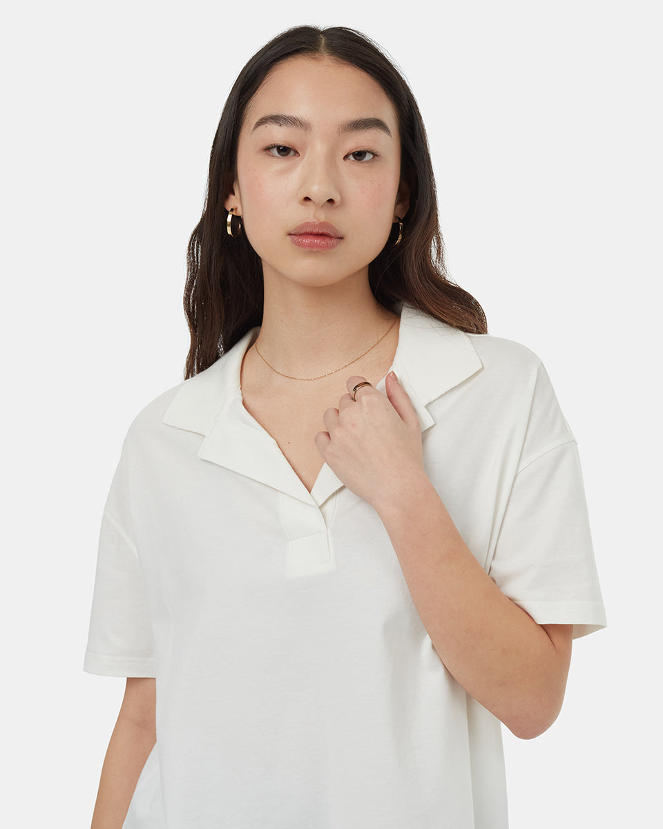 Tentree Women's Oversized Polo Shirt - Undyed