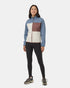 Tentree Women's SeaFleece Contrast Full Zip - Pale Oak Blue Mirage Mesa Red