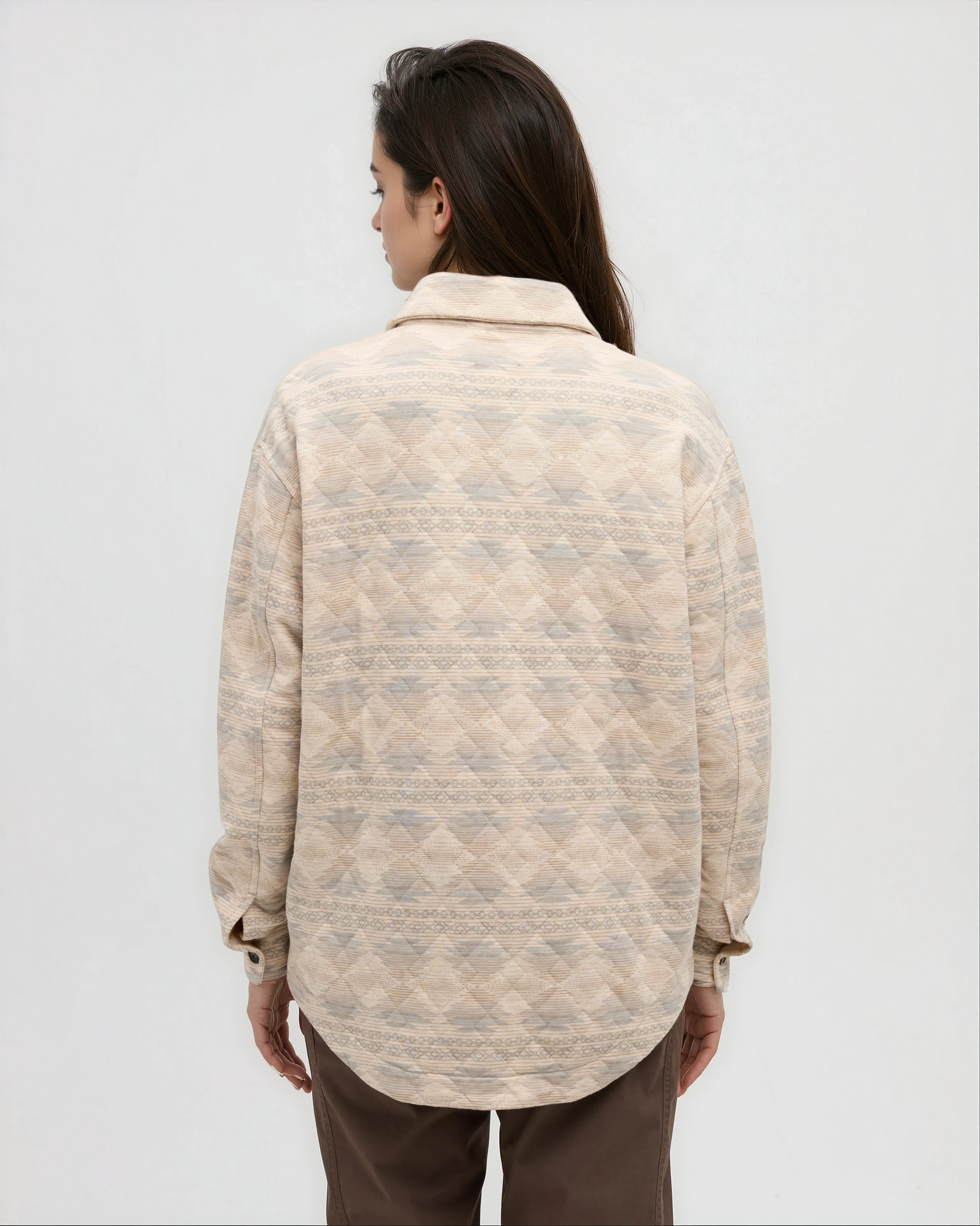 Tentree Women's Dunes Overshirt - Pale Oak Heather Evergreen Ridge