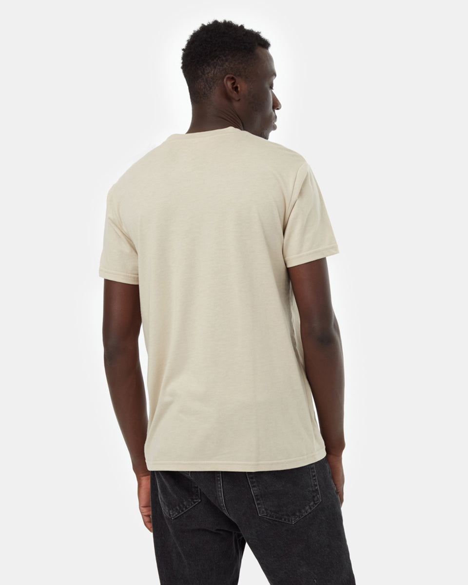 Tentree Men's Artist Waves T-Shirt - Pale Oak Silver Pine