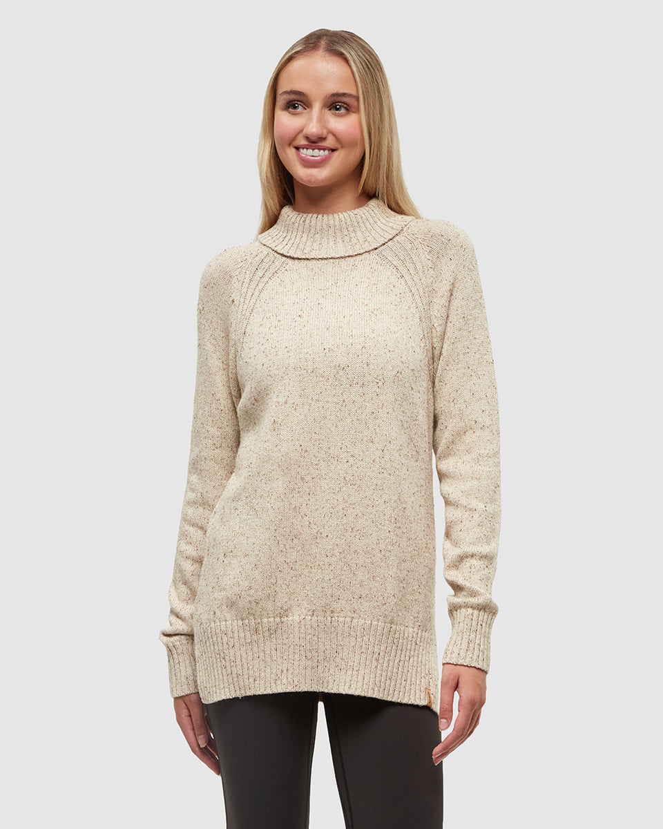 Tentree Women's Spokane Fleck Sweater - Warm Oak Nep