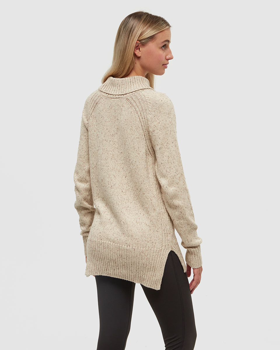 Tentree Women's Spokane Fleck Sweater - Warm Oak Nep