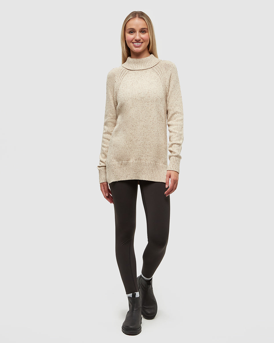 Tentree Women's Spokane Fleck Sweater - Warm Oak Nep