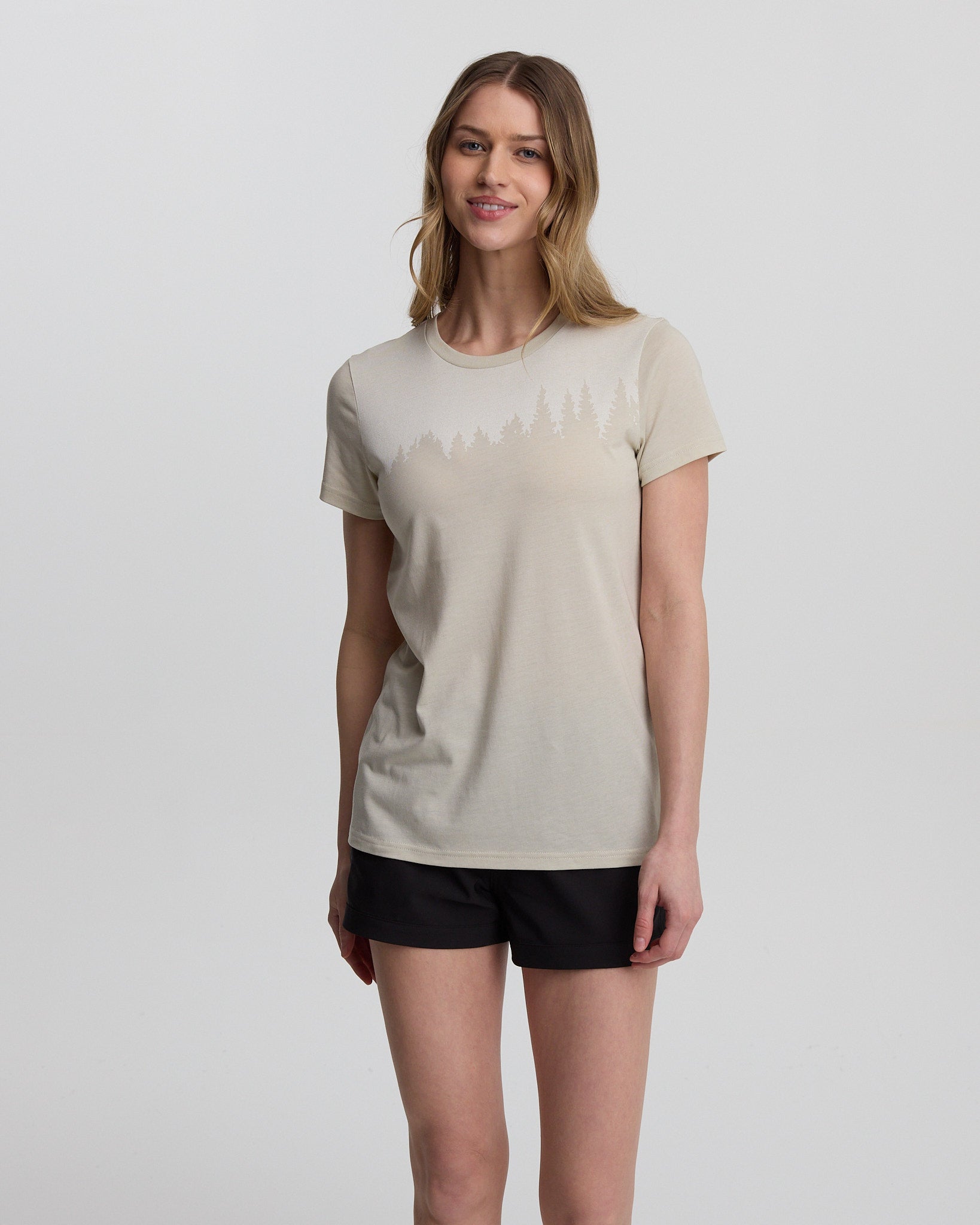 Tentree Women's Juniper T-Shirt - Sand Stone Heather White