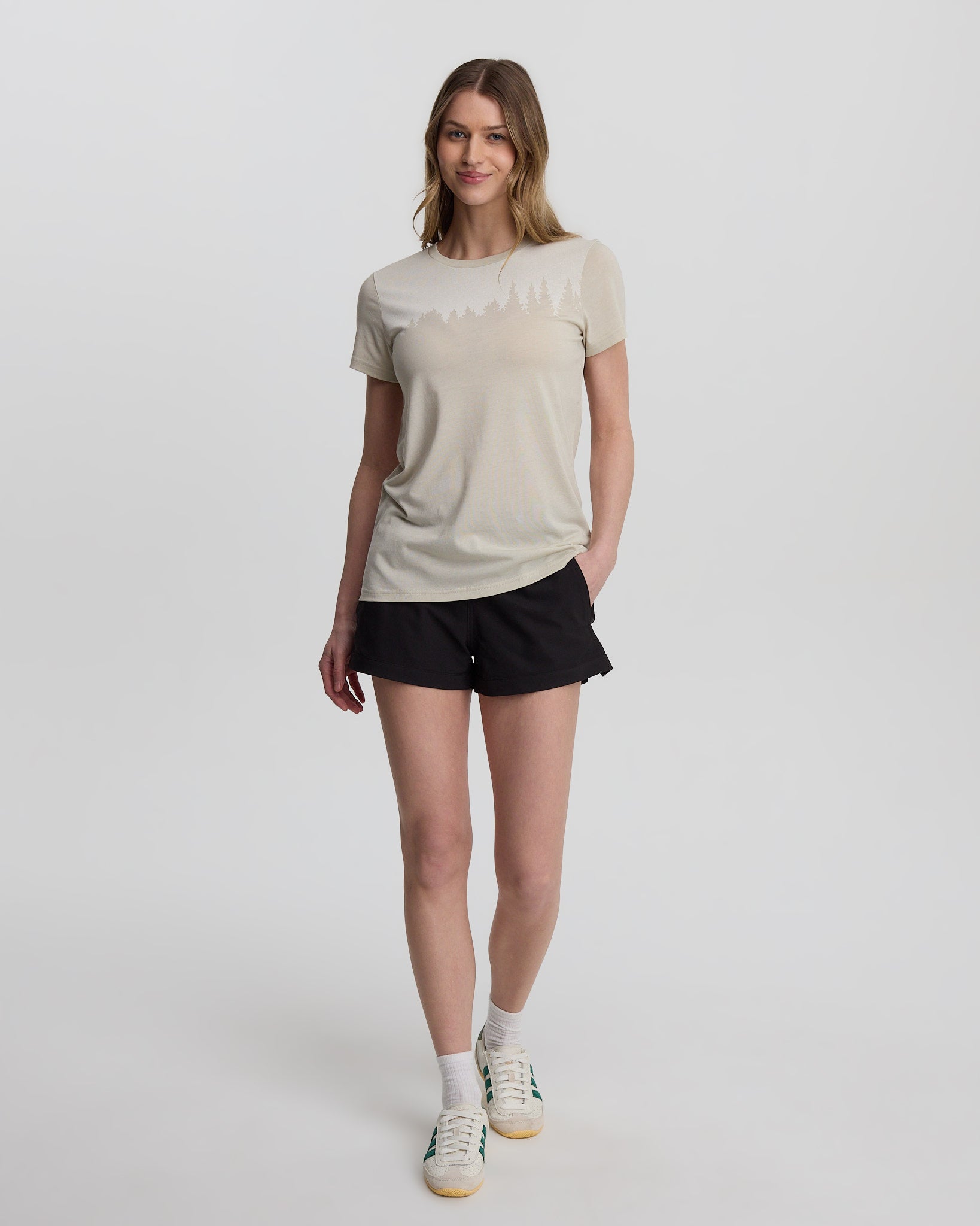 Tentree Women's Juniper T-Shirt - Sand Stone Heather White