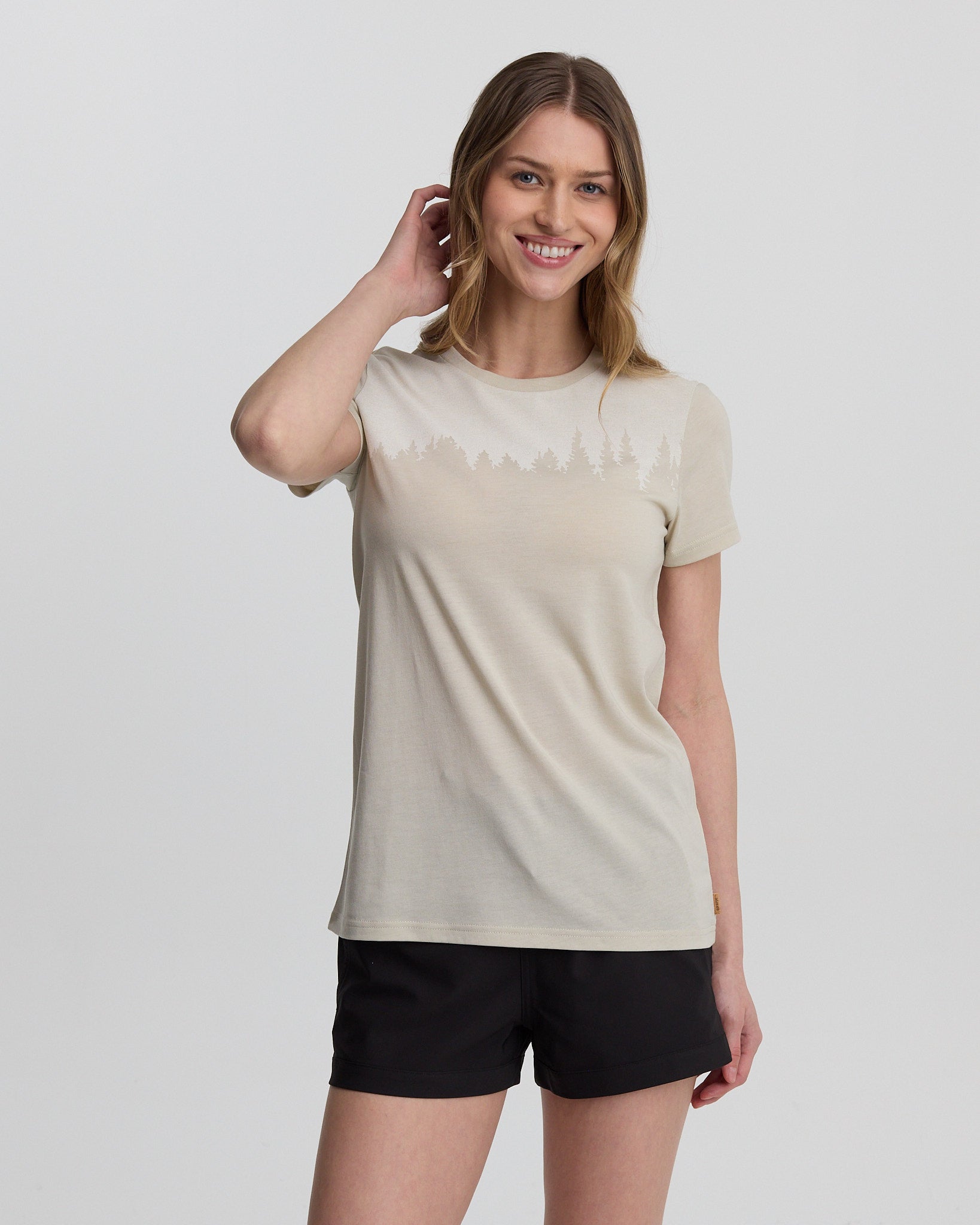 Tentree Women's Juniper T-Shirt - Sand Stone Heather White