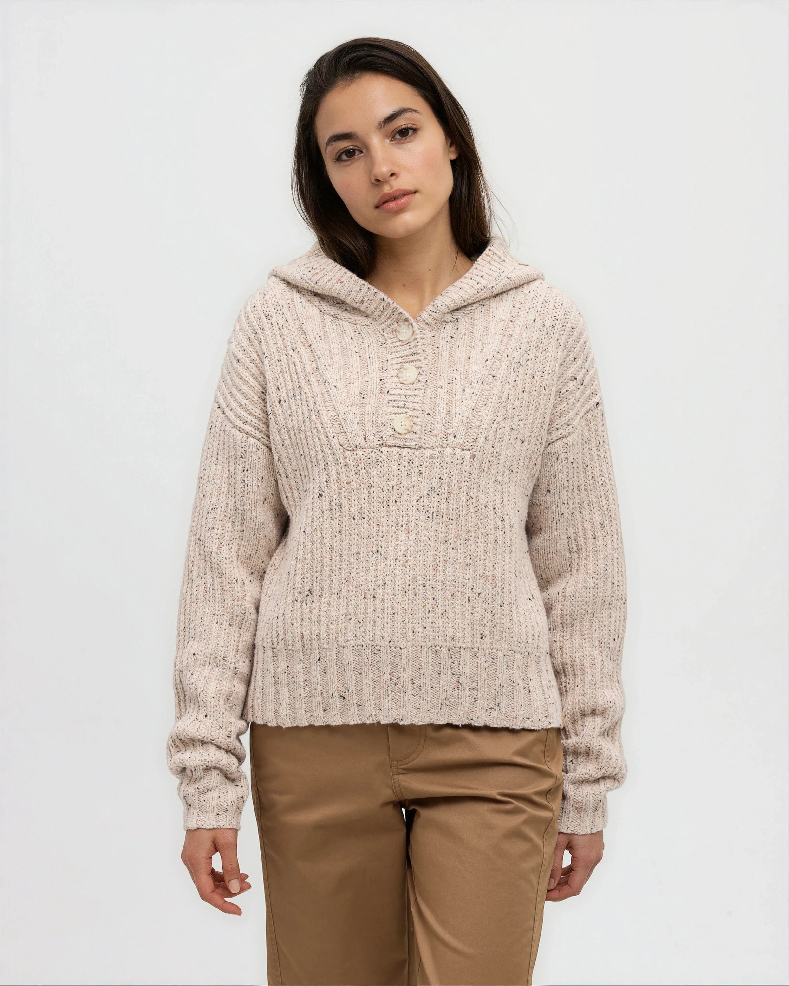 Tentree Women's Temple Fleck Sweater - Pale Oak Heather Fleck