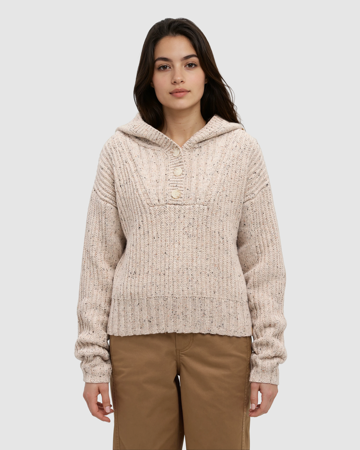 Tentree Women's Temple Fleck Sweater - Pale Oak Heather Fleck