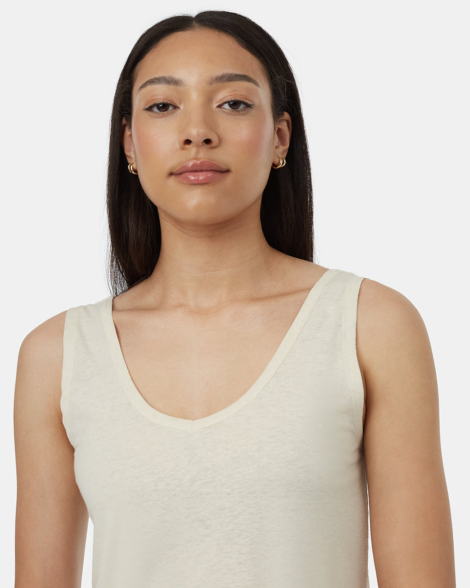 Tentree Women's Double V Hemp Tank - Undyed