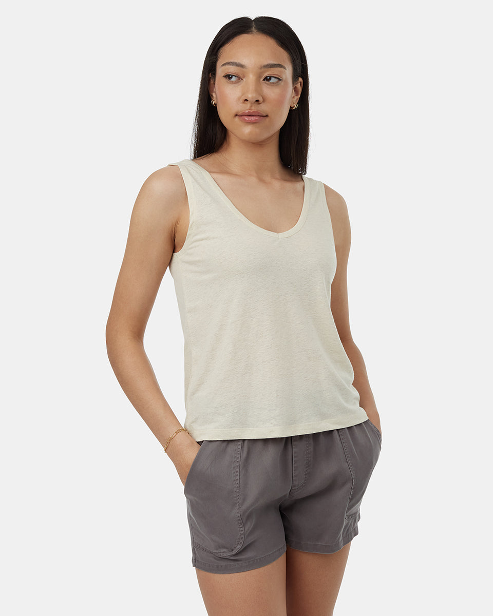 Tentree Women's Double V Hemp Tank - Undyed