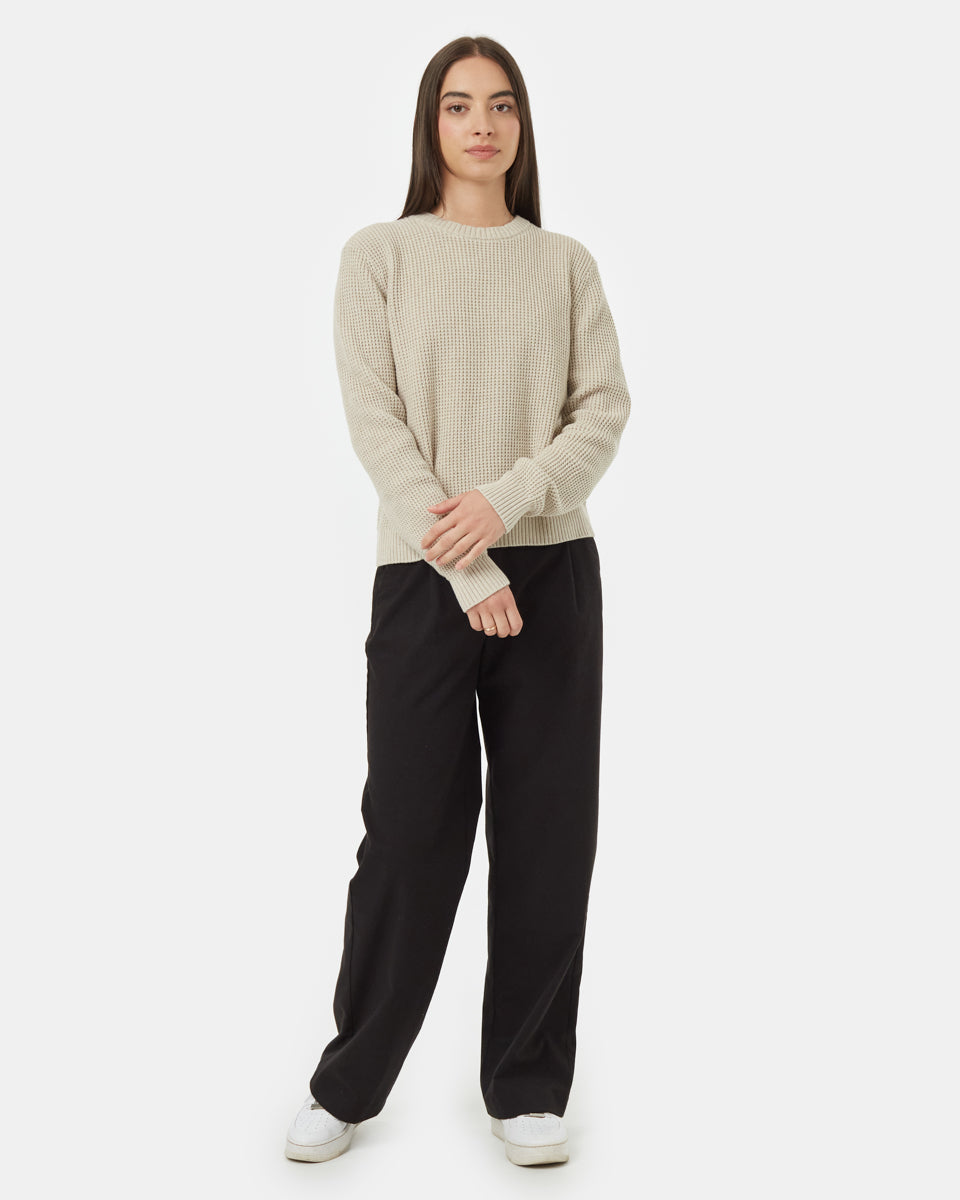 Tentree Women's Highline Crew Sweater - Pale Oak Heather