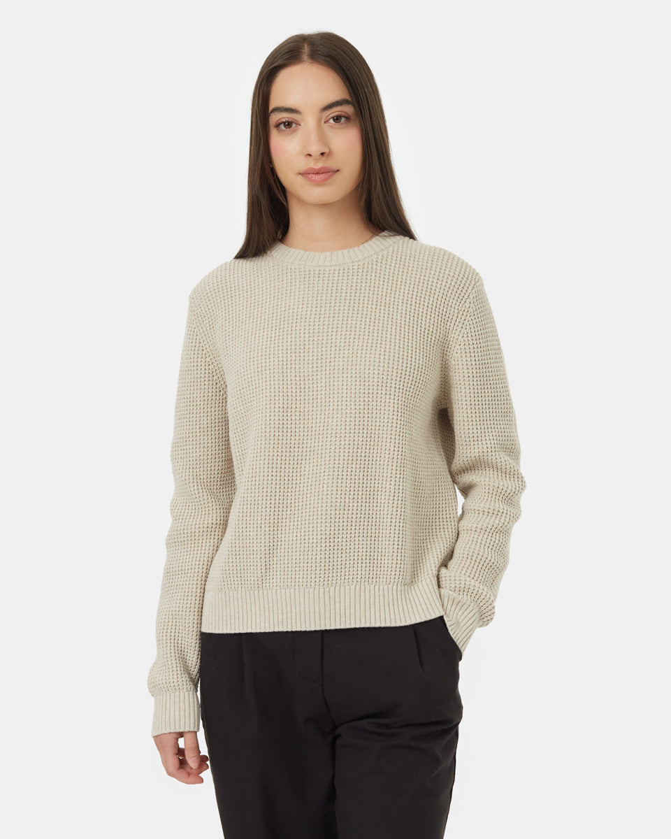 Tentree Women's Highline Crew Sweater - Pale Oak Heather