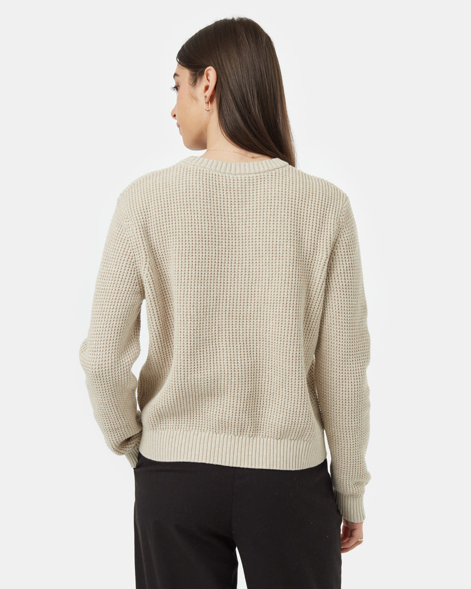 Tentree Women's Highline Crew Sweater - Pale Oak Heather