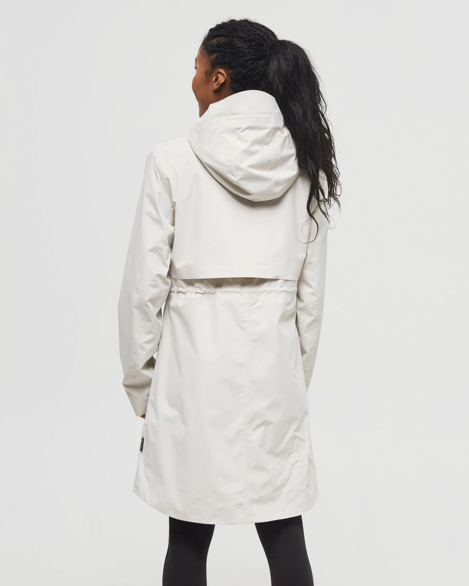 Tentree Women's Nimbus Long Rain Jacket - Pale Oak