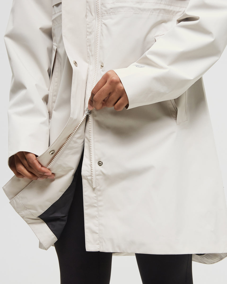 Tentree Women's Nimbus Long Rain Jacket - Pale Oak