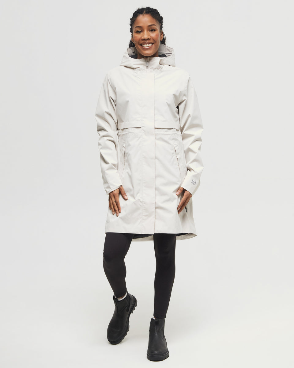 Tentree Women's Nimbus Long Rain Jacket - Pale Oak