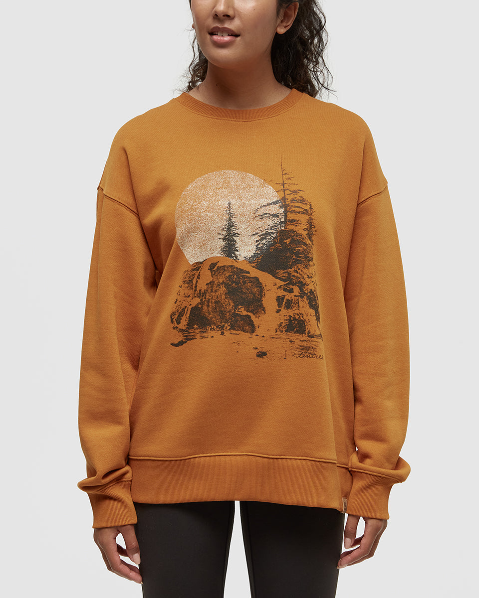 Tentree Women's Backcountry Crew - Burnt Caramel Warm Oak